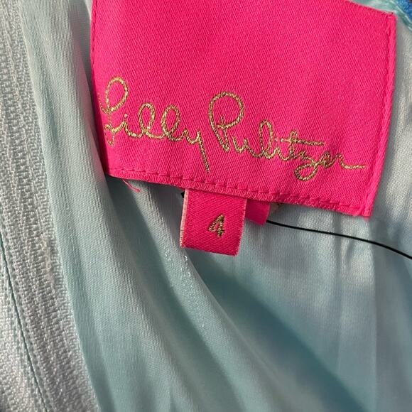 Lilly Pulitzer Donna Romper Bennet Blue Pineapple Print Women’s Sz 4 NWT - Picture 3 of 4